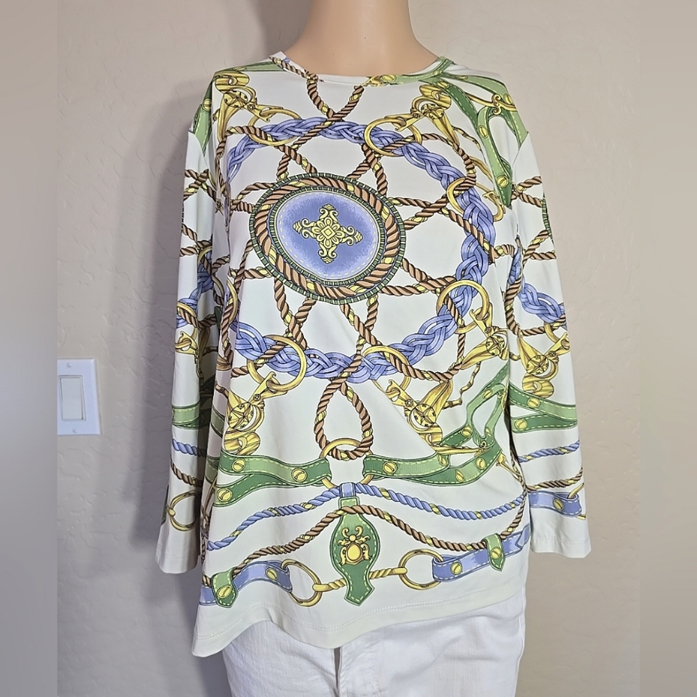 J Mclaughlin Catalina Cloth Top Ropes Chains Medallions Cruise Wear